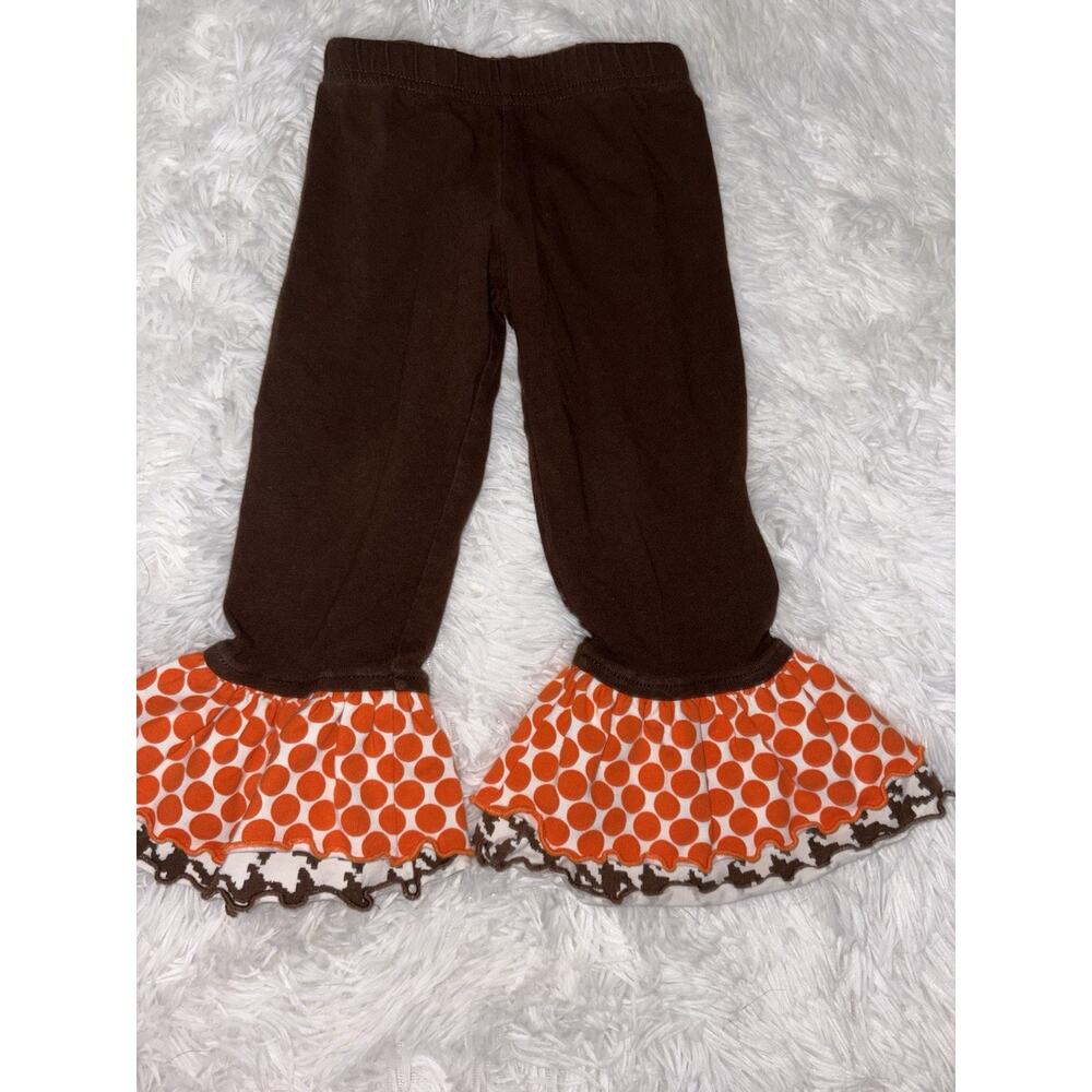 Kelly’s Kids Sz. 2 Girls Brown Legging Ruffle Pants. Soft, Adorable
